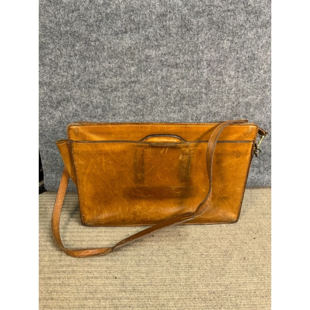 Hartmann Vintage Belting Leather Briefcase Messenger Bag Tan Heritage Laptop Bag